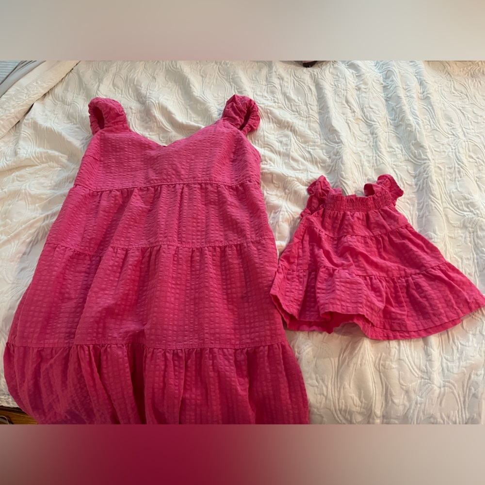 Mommy and Me Old Navy dresses Size L & 3-6mo
